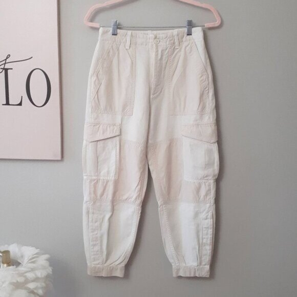 NWOT Citizens of Humanity two tone beige cargo cotton linen surplus pants 24 - Picture 9 of 13